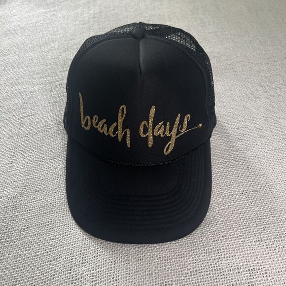 Beach Days Trucker Hat Mesh Back Baseball Cap Black One Size - Picture 4 of 6